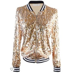 Anna-Kaci Sequin Jacket with Ribbed Cuffs